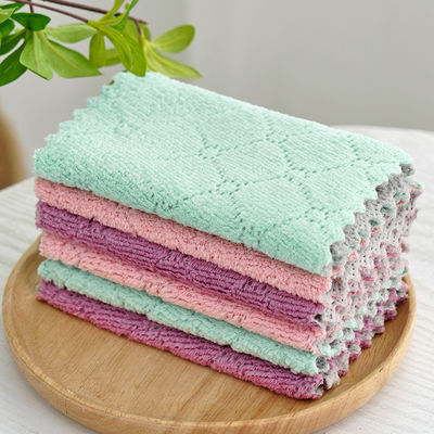 Everyday Kitchen Cleaning Cloth with Double-Sided Water Absorption and Wave Pattern
