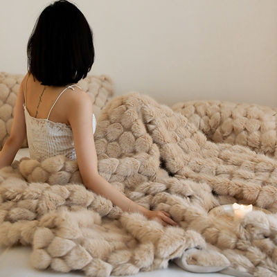 Thickened Warm Cover Blanket Albacore Fur Blanket End Soft Plush for All-Season 1.3kg