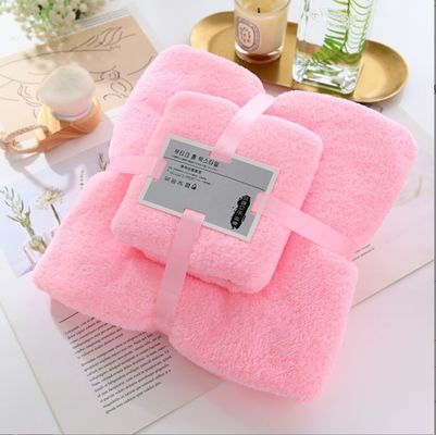 Everyone Age Group Customized Logo Coral Fleece Towel Set 2 Piece Microfiber Towel