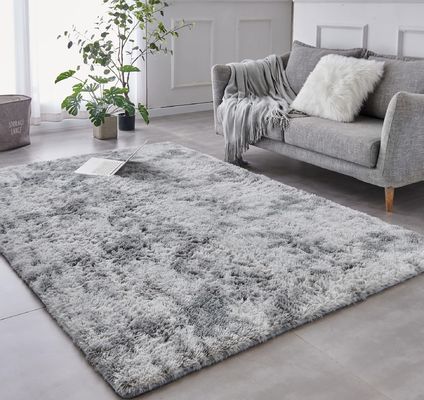 Custom Area Rugs for Living Room Home Decorative Fluffy Floor Carpet Mat Tie Dyed Light Grey Rug