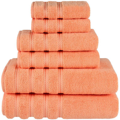 Child-Proof Luxury Dobby Border 6 Pieces 100% Cotton Towel Set for Bathroom Shower