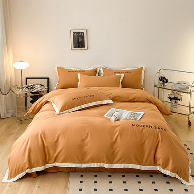 Reactive Printing Luxury Bed Sheets in Orange Color for Custom Size Utopia Bedding Set