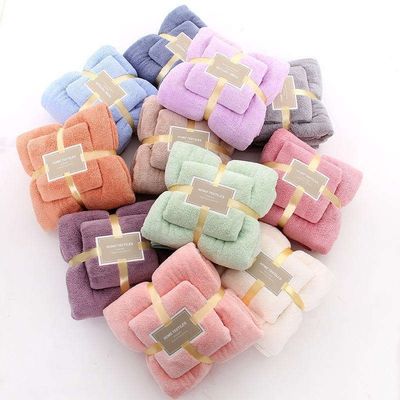 Customize Label Super Soft Microfiber Coral Velvet Bathroom Towel for Affordable Gift
