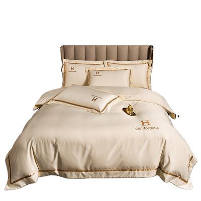 High End Bedding Set Simple Silky Quilt Cover Four Piece Set for Customer Requirements