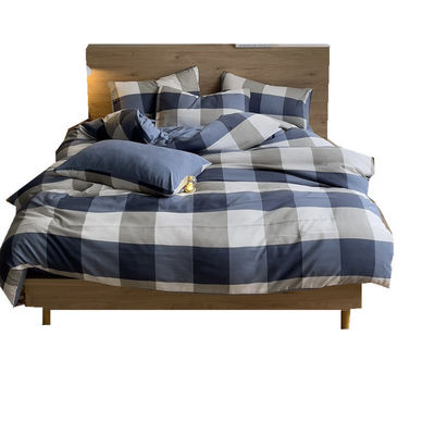 Retro Style Checkerboard Linen Quilt Cover Bed Sheet Set for a Chic and Timeless Look