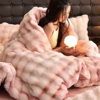 2023 Hot Rabbit Hair 4-Piece Set in Rabbit Velvet Milk Velvet for Nondisposable Home