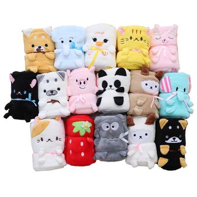 Soft 220g Baby Rolled Up Blanket Funny Animal Cartoon Fleece Plush Blanket for Bedding