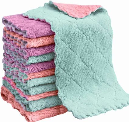 Knitted Design Microfiber Cleaning Cloth for House Kit Lint Free and Multi Color