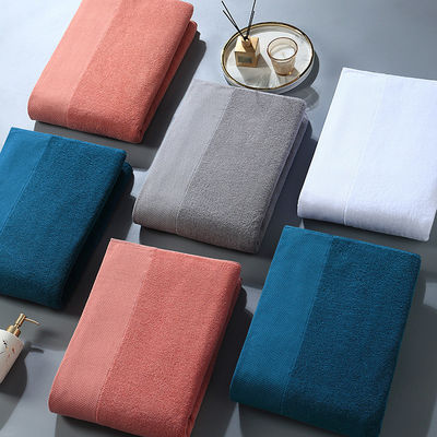 Super Absorbent Custom Thick Soft Bathroom Bath Towel Set Fabric Polyester / Cotton