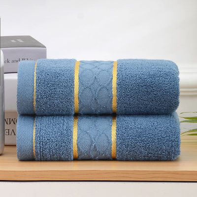 Pure Cotton 32S Gold Wire Double Lattice Towel with Customer Logo Embroidery
