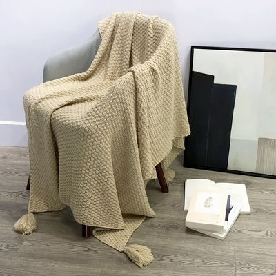 Nordic Style Knitted Wool Blanket for Travel Office Air Conditioning Sofa Leisure Cover