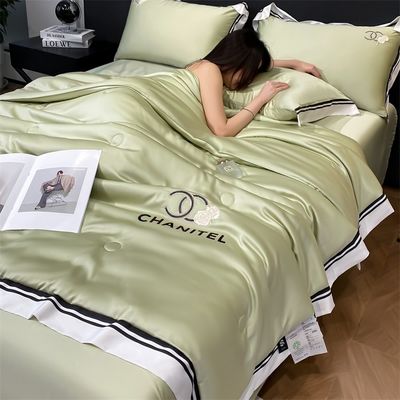 Homeuse Washed Silk Embroidered Quilt Set 4 Pieces for Comfortable and Healthy Sleep