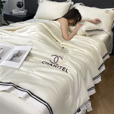 Homeuse Washed Silk Embroidered Quilt Set 4 Pieces for Comfortable and Healthy Sleep