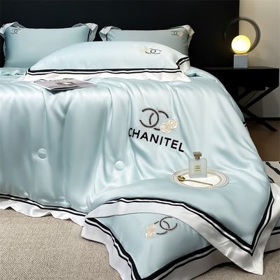 Homeuse Washed Silk Embroidered Quilt Set 4 Pieces for Comfortable and Healthy Sleep