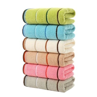 Bath Towel in Striped Satin File Jacquard Pure Cotton Material for All-aged Customers