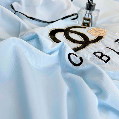 4 Pcs Embroidery Bedding Set for King Size Comforter in Luxury Washed Cotton Silk