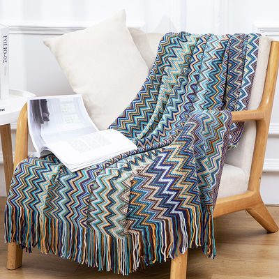 Stylish and Breathable Plain Style Knitted Blanket for Summer Office or Home Nap