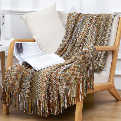 Stylish and Breathable Plain Style Knitted Blanket for Summer Office or Home Nap