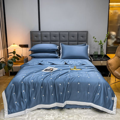 Hospital Customized Size Embroidered Tencel Four-Piece Set for Cooling Summer Nights