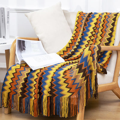 Stylish and Breathable Plain Style Knitted Blanket for Summer Office or Home Nap