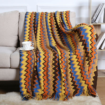 Stylish and Breathable Plain Style Knitted Blanket for Summer Office or Home Nap