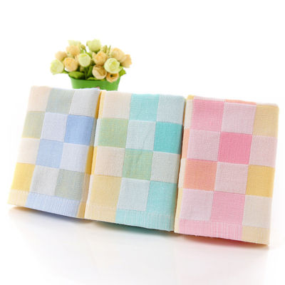 Cartoon Plaid Hooded Towel in Customized Color for Kindergarten Children's Feeding