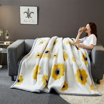 Seasonal All-Season Raschel Blanket Luxury Bed Printed Home Bedroom Fluffy Throw