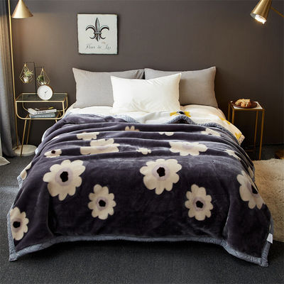 Seasonal All-Season Raschel Blanket Luxury Bed Printed Home Bedroom Fluffy Throw