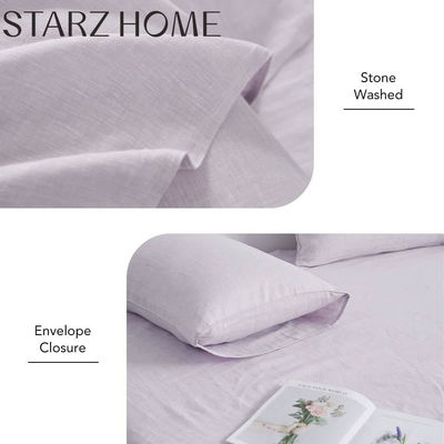 All-Season Disposable Bedding Set 100% Linen Duvet Cover with Elastic and Best Reviewed