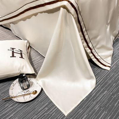Luxury Washed Silk Summer Quilt Set With 1 Cover 1 Flat Sheet And 2 Pillowcases