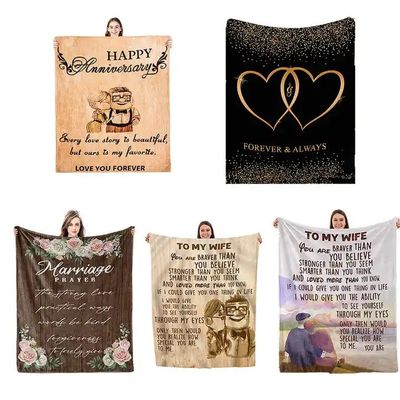 Super Soft Customized Size Flannel Throw Blanket in Holiday Style Printed Decorations
