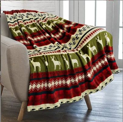 Super Soft Customized Size Flannel Throw Blanket in Holiday Style Printed Decorations