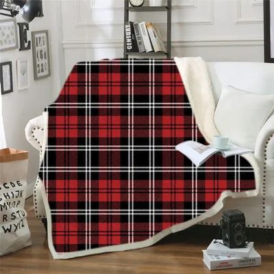 Christmas Customized Printed Sherpa Throw Soft Cozy Plush Fleece Blankets for Sofa Bedding Winter