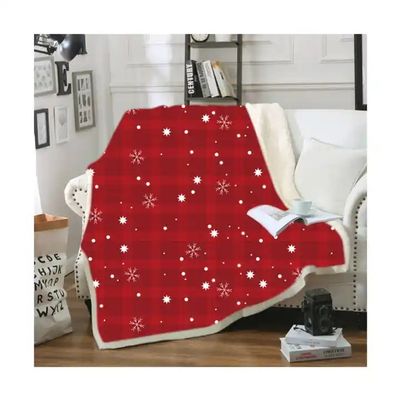 Christmas Customized Printed Sherpa Throw Soft Cozy Plush Fleece Blankets for Sofa Bedding Winter