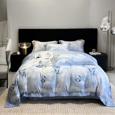 Washed Cotton Silk Embroidery 4 Pcs Bedding Set Sustainable and Stylish Comforter Set