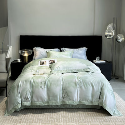 Washed Cotton Silk Embroidery 4 Pcs Bedding Set Sustainable and Stylish Comforter Set