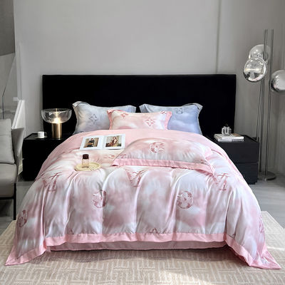 Washed Cotton Silk Embroidery 4 Pcs Bedding Set Sustainable and Stylish Comforter Set