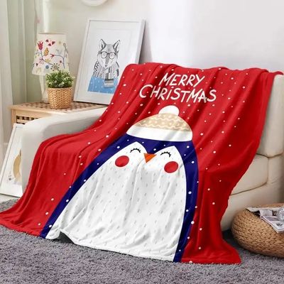 Solid Color Children's Printed Blanket in Flannel for Cozy Christmas Sweater Wear
