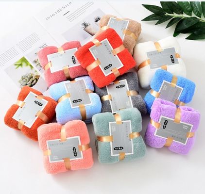 Thick Absorbent Coral Fleece Bath Towel Set Regular Size 70*140cm 35*75cm 1 Piece