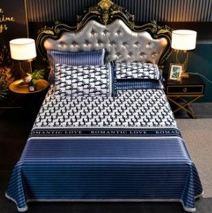 2024 Modern Wedding Bedding Type Wedding Four-piece Kit Ice Silk Mat Set