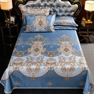 2024 Modern Wedding Bedding Type Wedding Four-piece Kit Ice Silk Mat Set