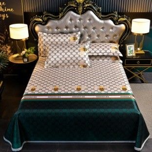 2024 Modern Wedding Bedding Type Wedding Four-piece Kit Ice Silk Mat Set