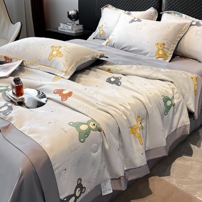National Standards Color Fastness Grade Ice Silk Bedding Set Bed Cover Sheet for 2.0m Bed