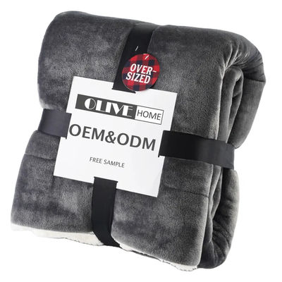 200x230cm Knitted Polyester Reversible Blanket for Home Textile