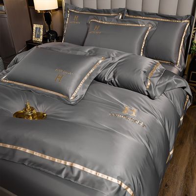 Non Disposable Luxury Bed Sheets Ice Silk Bedding Set For Comfortable Sleep