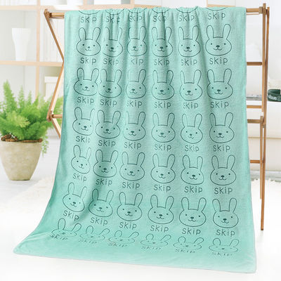 Non Shedding Beach Towels with Absorbent Polyester Fabric and Cute Rabbit Design