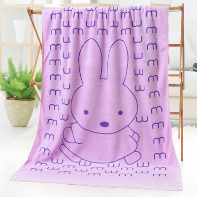 Non Shedding Beach Towels with Absorbent Polyester Fabric and Cute Rabbit Design