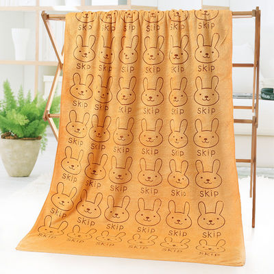 Non Shedding Beach Towels with Absorbent Polyester Fabric and Cute Rabbit Design