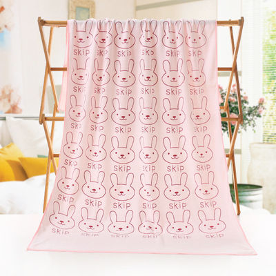 Non Shedding Beach Towels with Absorbent Polyester Fabric and Cute Rabbit Design