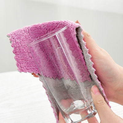 Everyday Kitchen Cleaning Cloth with Double-Sided Water Absorption and Wave Pattern